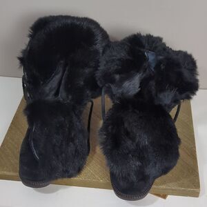Fit and suede boots black leather Vincini